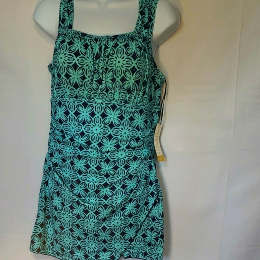 Aqua Floral Women's One Piece Swimsuit